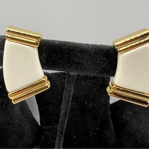 Givenchy Gold and Cream Clip Earrings